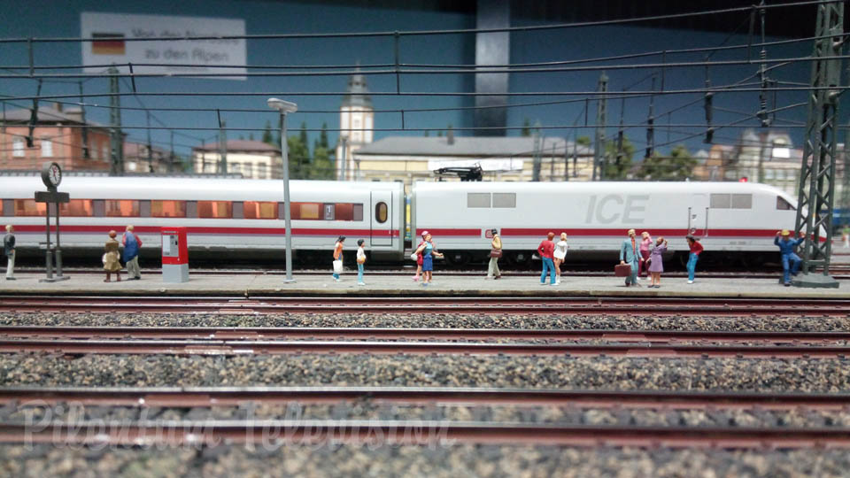 The miniature train passenger view on a model railway line 4K UHD