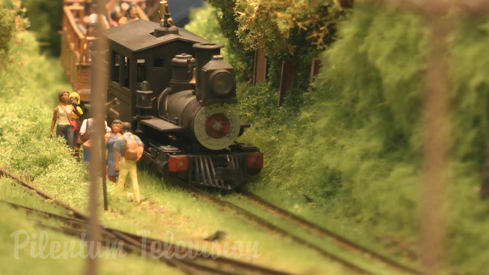 Model Railroad Diorama of Cuba and Sugarcane Harvesting Narrow Gauge Field Railway