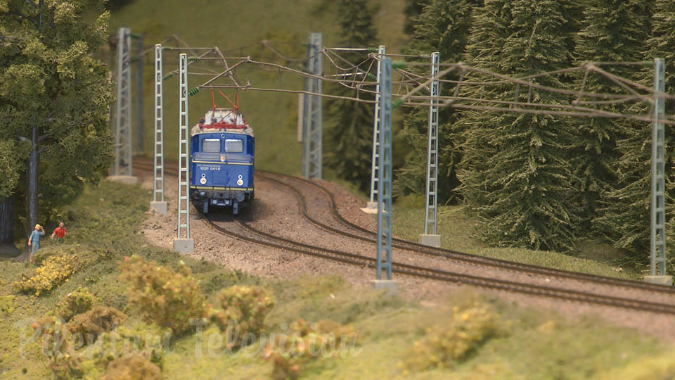 Modelismo Ferroviario: Trenes en miniatura con pantógrafo y catenaria en escala HO