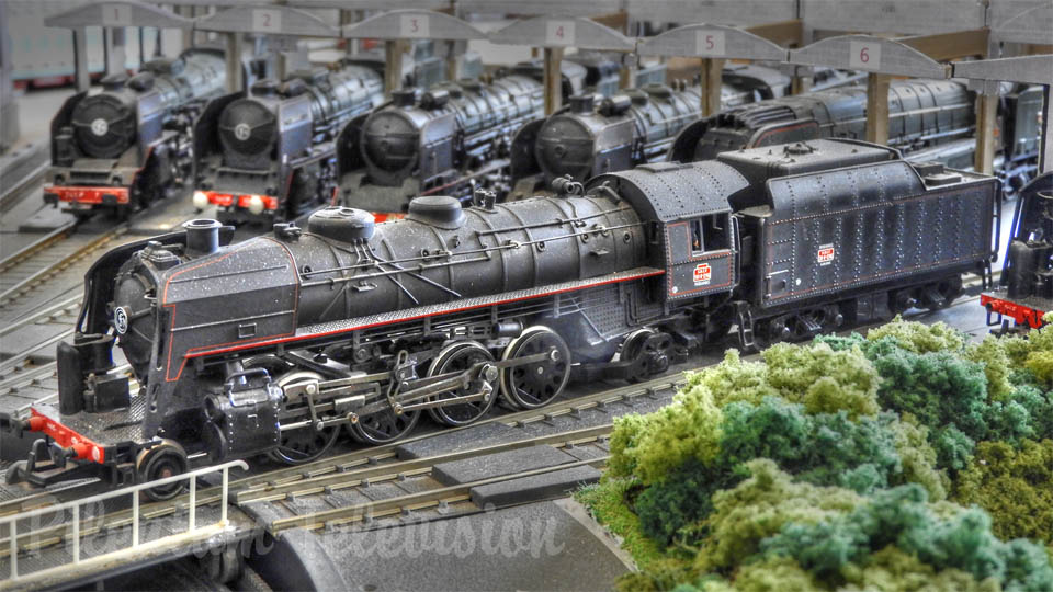 Modelismo ferroviário em França: Maquete de comboios em escala HO feita por Alexandre Forquet