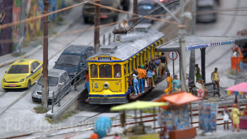 Nejstarší tramvaje na světě - model tramvaje v brazilském Riu de Janeiru